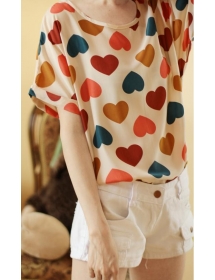 blouse wanita motif love t835