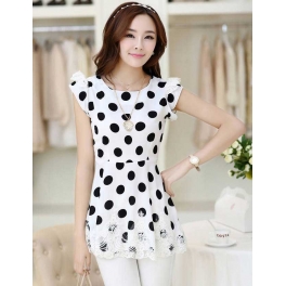 blouse motif polkadot T2734