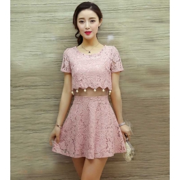 dress brukat korea D3003