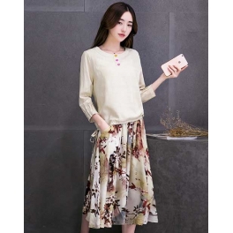 setelan midi dress D3009