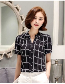 blouse motif kotak T2948