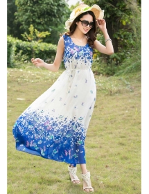 long dress motif bunga D3071