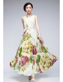 long dress motif bunga D3072