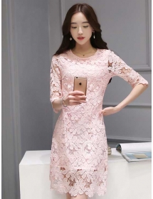 dress brukat korea D3080