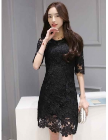 dress brukat korea D3081