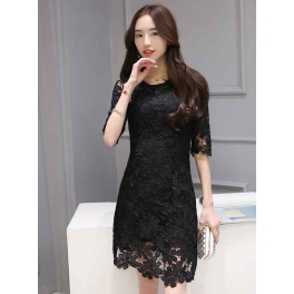 dress brukat korea D3081