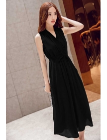 long dress v-neck D3244