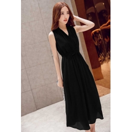 long dress v-neck D3244