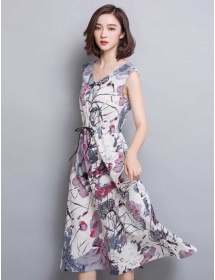 long dress v-neck D3246