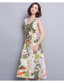 long dress v-neck D3247