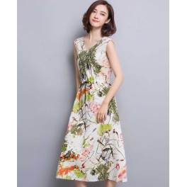 long dress v-neck D3247