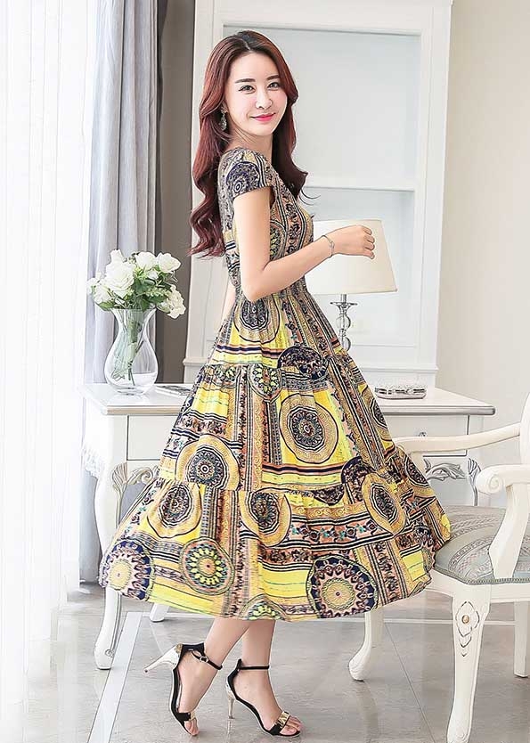 long dress motif batik D3286
