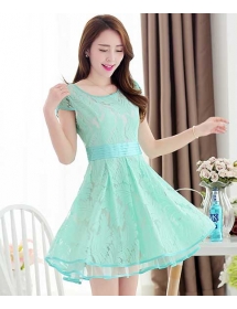 dress brukat korea D3346