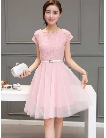 dress brukat korea D3395