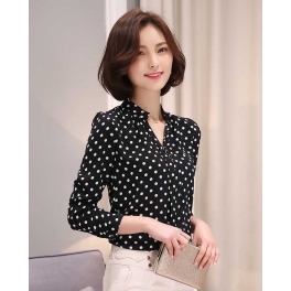 blouse polkadot D3223