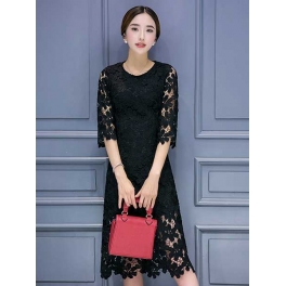 midi dress brukat D3467