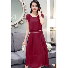 midi dress korea D3586