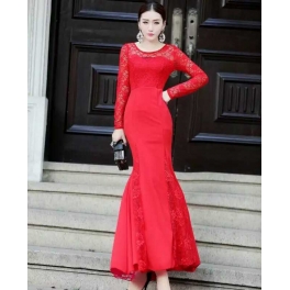 long dress brukat D3676