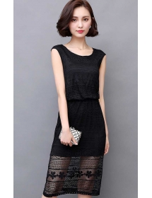 dress brukat korea D3824