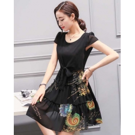 dress chiffon import D3860