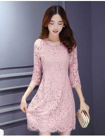 dress brukat korea D3876