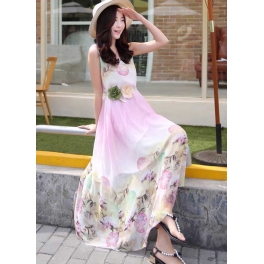 long dress chiffon D3884