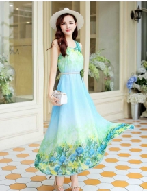 long dress chiffon D3885