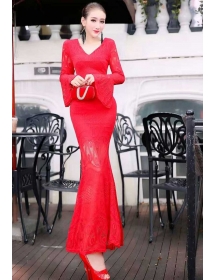 long dress brukat D3901