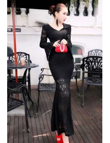 long dress brukat D3902