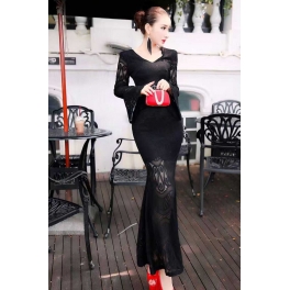 long dress brukat D3902