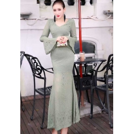 long dress brukat D3903