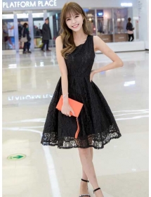 dress brukat korea D3904