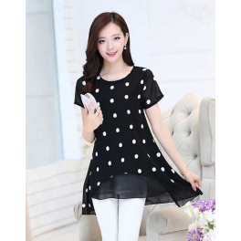 blouse chiffon polkadot T2611