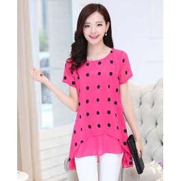 blouse chiffon polkadot T2610