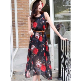 long dress motif bunga D3928