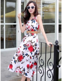 long dress motif bunga D3929