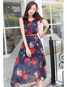 long dress motif bunga D3930