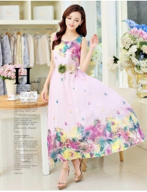 long dress chiffon D3943