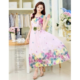 long dress chiffon D3943