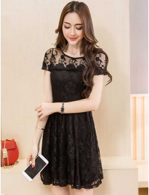 dress brukat korea D3959