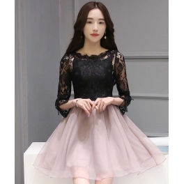 dress brukat korea D3960