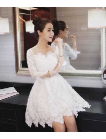 dress brukat korea D4009