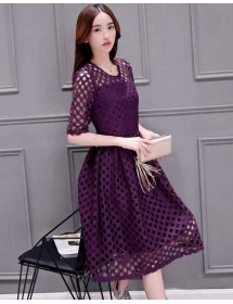 dress brukat korea D4087