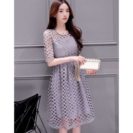 dress brukat korea D4088