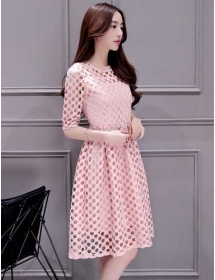 dress brukat korea D4089