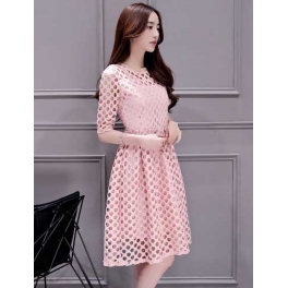 dress brukat korea D4089