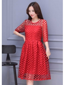 dress brukat korea D4091