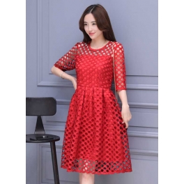 dress brukat korea D4091