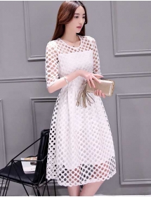 dress brukat korea D4092