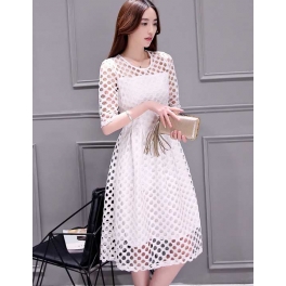 dress brukat korea D4092
